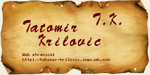 Tatomir Krilović vizit kartica